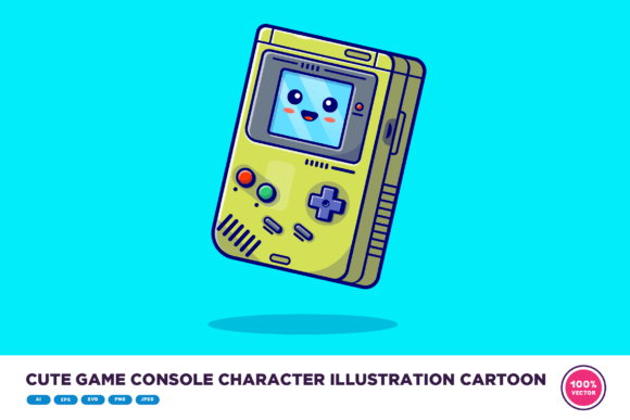 Cute Game Console Character Illustration: A Versatile Design Asset for Creatives and Entrepreneurs