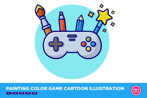 Enhancing Creative Projects with Painting Color Game Cartoon Illustration
