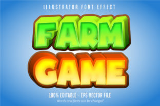Farm Game Text, Editable Font Effect: A Creative Tool for Modern Design Projects