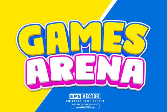 Game Arena 3D Editable Text Effect Vector