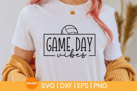Game Day Vibes Volleyball SVG Design for Creative Projects