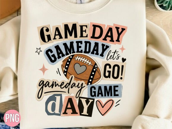 Retro Football Game Day Typography PNG: A Versatile Design Asset for Creative Professionals