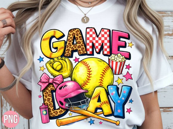 Retro Softball Game Day Vibes PNG Shirt