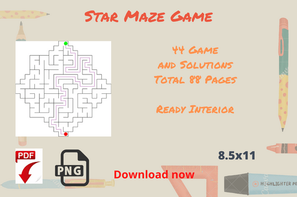Star 44 Mazes Game Solutions Interior: A Complete Guide for Kids' Maze Book Creators