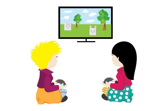 Two Sisters Playing a Video Game: Design Inspiration for Modern Creatives