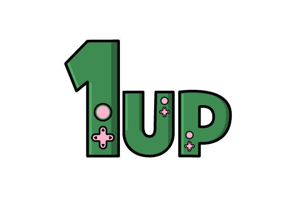 Video Game Icon 1Up: A Versatile Design for Gamers and Creators